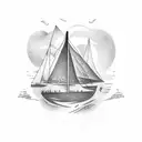 sailing boat tattoo design idea