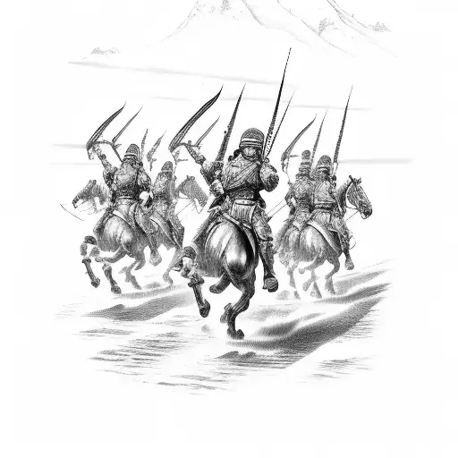 Joshua leading his army into battle tattoo design idea
