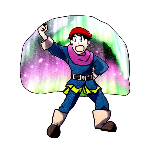 homem na montanha com aurora boreal tattoo design idea