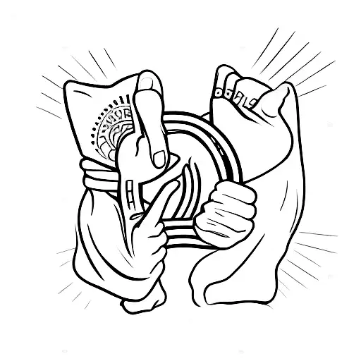 pinky promise with the thumbs touching tattoo design idea