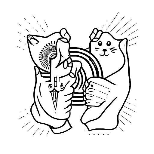 pinky promise with the thumbs touching tattoo design idea