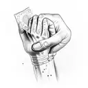pinky promise with the thumbs touching tattoo design idea