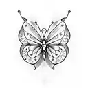 little butterfly and blackwork style tattoo design idea