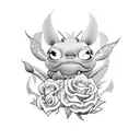 Lilo and Stitch with roses  tattoo design idea