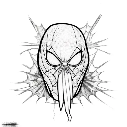 ghostface on coffin with spiderweb in back  tattoo design idea