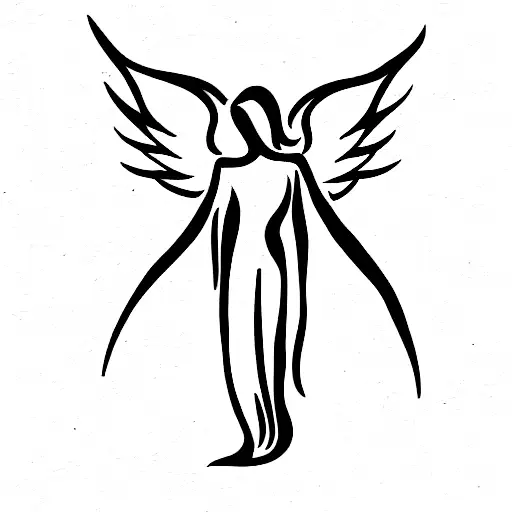 Angel stepping on demon tattoo design idea