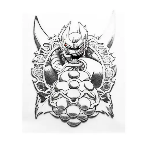 naruto, shenron, Goku, wolverine, puffy and the 4 star dragon ball tattoo design idea