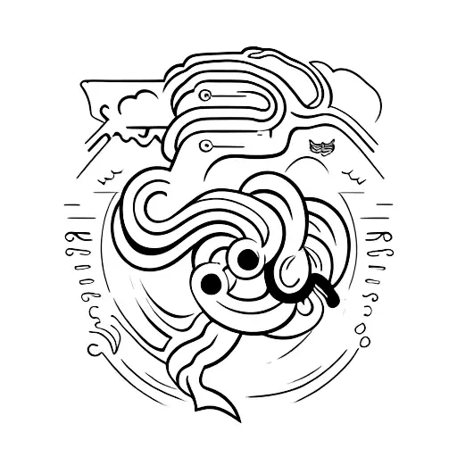 worm on old school telephone tattoo design idea