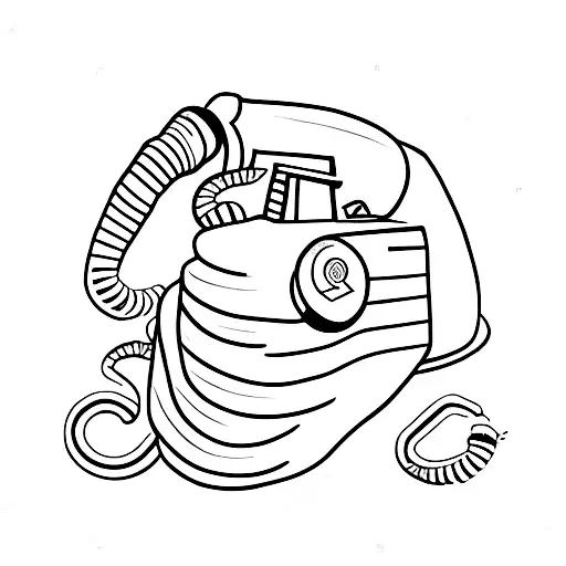 a worm talking on an old school telephone tattoo design idea