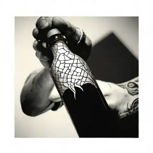 broken bottle tattoo design idea