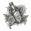 broken bottle tattoo design idea