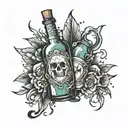 broken bottle tattoo design idea