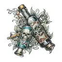 broken bottle tattoo design idea