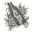 broken bottle tattoo design idea