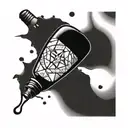 broken bottle tattoo design idea