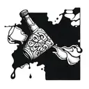 broken bottle tattoo design idea