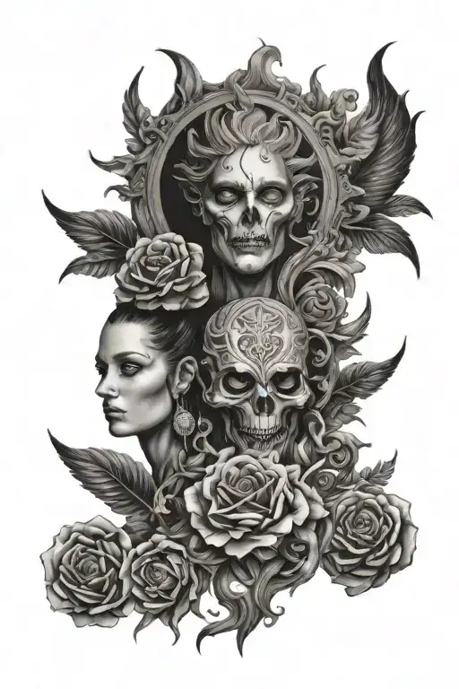 duality based tattoo design idea