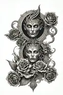 duality based tattoo design idea