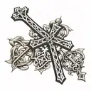 three cross intertwined tattoo design idea