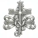 three cross intertwined tattoo design idea