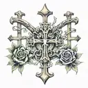 three cross intertwined tattoo design idea