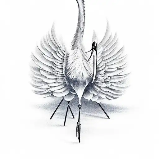 crane tattoo design idea