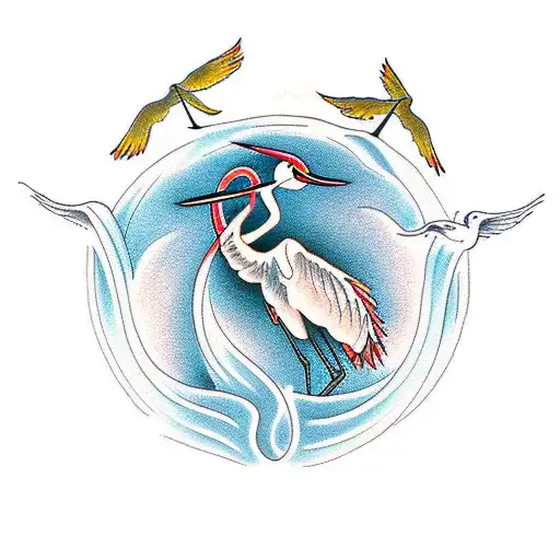 crane tattoo design idea