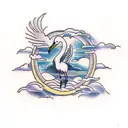 crane tattoo design idea