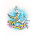 crane tattoo design idea