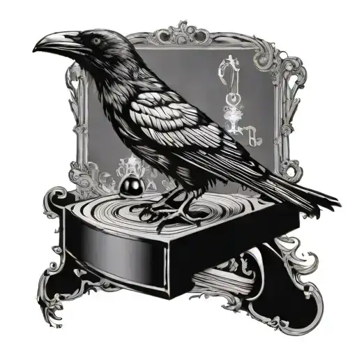 A crow perched on a detailed anatomical voicebox symbolizing the beauty of both music and speech therapy tattoo design idea