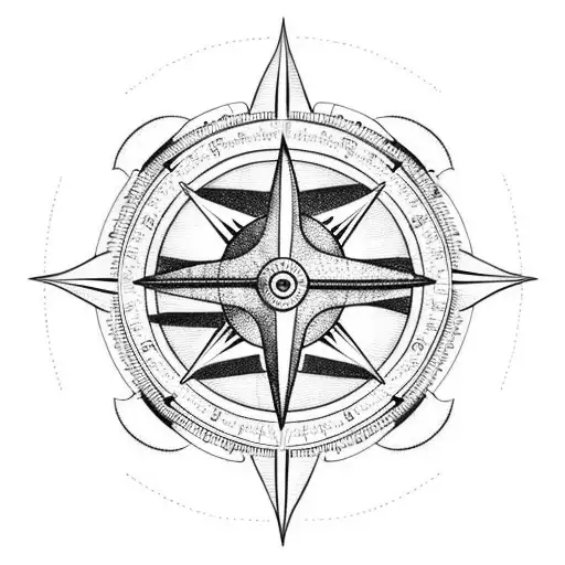 boats, compass, sea, turtle, shark, stingray tattoo design idea