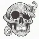 death eater skull moth tattoo design idea