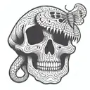 death eater skull moth tattoo design idea