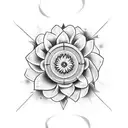 A tattoo design combining a capricorn symbol with a gerbera and roman numerals for 1967 tattoo design idea