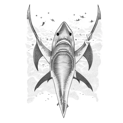 shark harpoon tattoo design idea