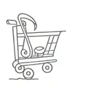 A minimalist tattoo of a music note intertwined with a shopping cart, symbolizing your love for music and your occupation as a Lidl operator tattoo design idea