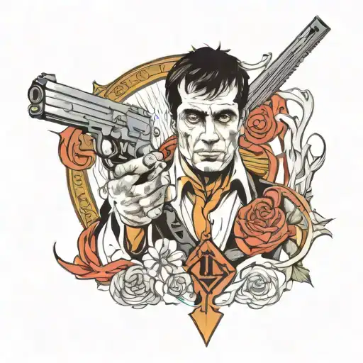 II : XVII : XIV scarface themed  tattoo design idea