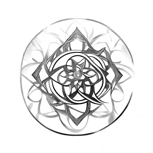 a gold disc tattoo design idea