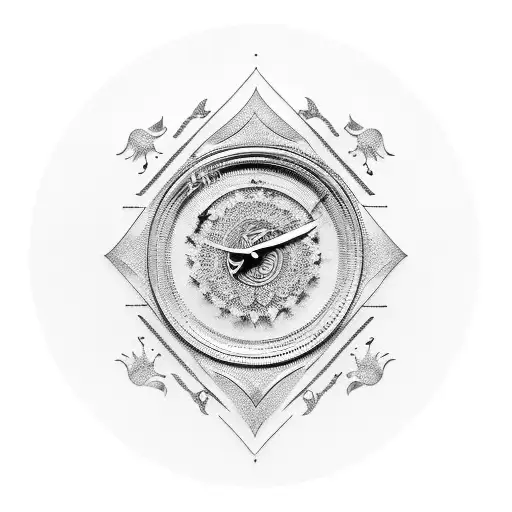 a gold record tattoo design idea