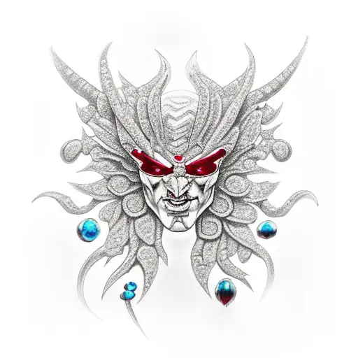 darkclaw hades rubies and diamonds tattoo design idea