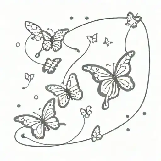 gummy bears and butterflies flying together tattoo design idea