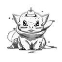 bulbasaur with cowboy hat tattoo design idea