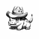 bulbasaur with cowboy hat tattoo design idea