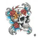 skull bone tattoo design idea