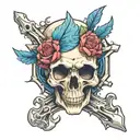 skull bone tattoo design idea