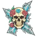 skull bone tattoo design idea