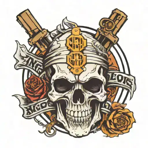 skull prison god is love tattoo design idea