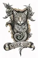 never give up tattoo design idea