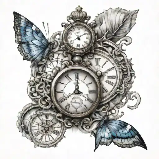 time location Gemini tattoo design idea