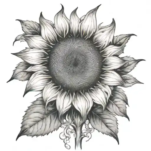 sunflower time location Gemini  tattoo design idea